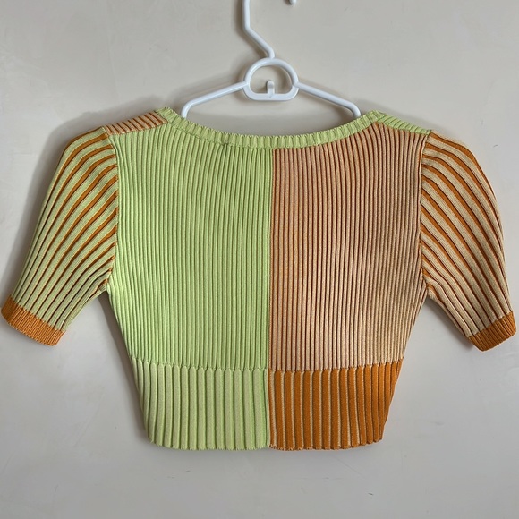 Jacquemus Color Block Crop Top Yellow Orange - Picture 4 of 5